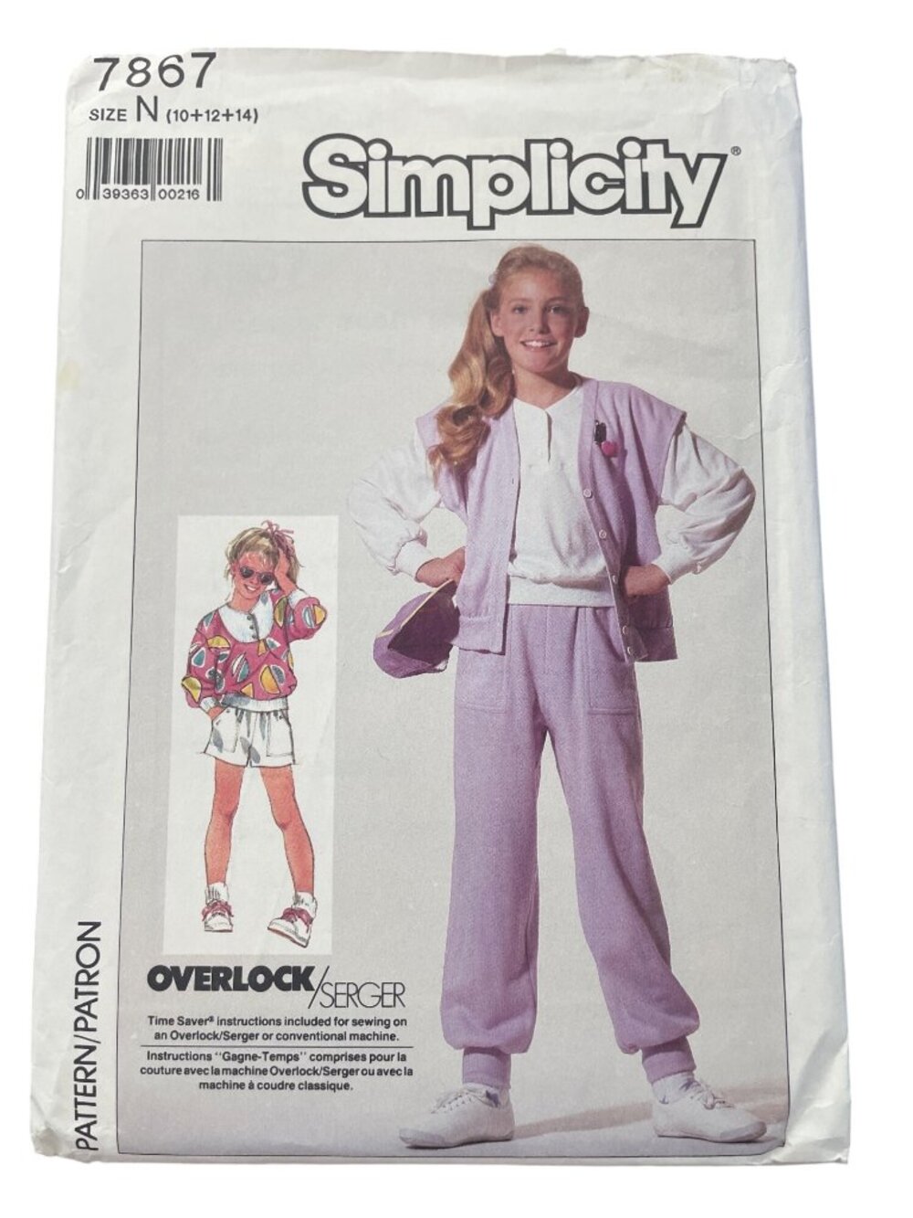 Vintage 80s Simplicity 7867 Pattern Size 10 12 14 Top Vest Pants Shorts CUT